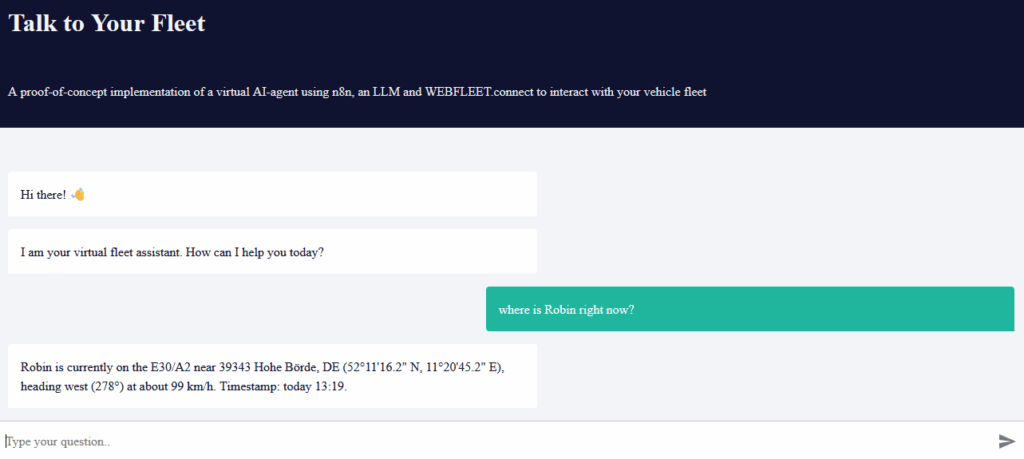 an interaction with an AI chatbot